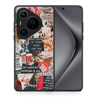 Θήκη Huawei Pura 70 Pro / 70 Pro+ Christmas Happiness από τη Smartfits με σχέδιο στο πίσω μέρος και μαύρο περίβλημα | Huawei Pura 70 Pro / 70 Pro+ Christmas Happiness case with colorful back and black bezels