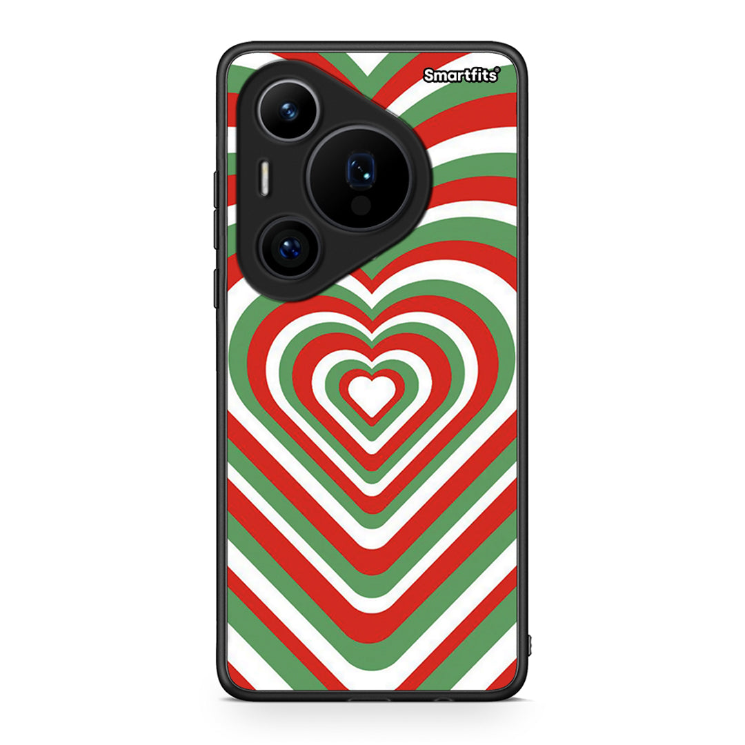 Huawei Pura 70 Pro / 70 Pro+ Christmas Hearts θήκη από τη Smartfits με σχέδιο στο πίσω μέρος και μαύρο περίβλημα | Smartphone case with colorful back and black bezels by Smartfits