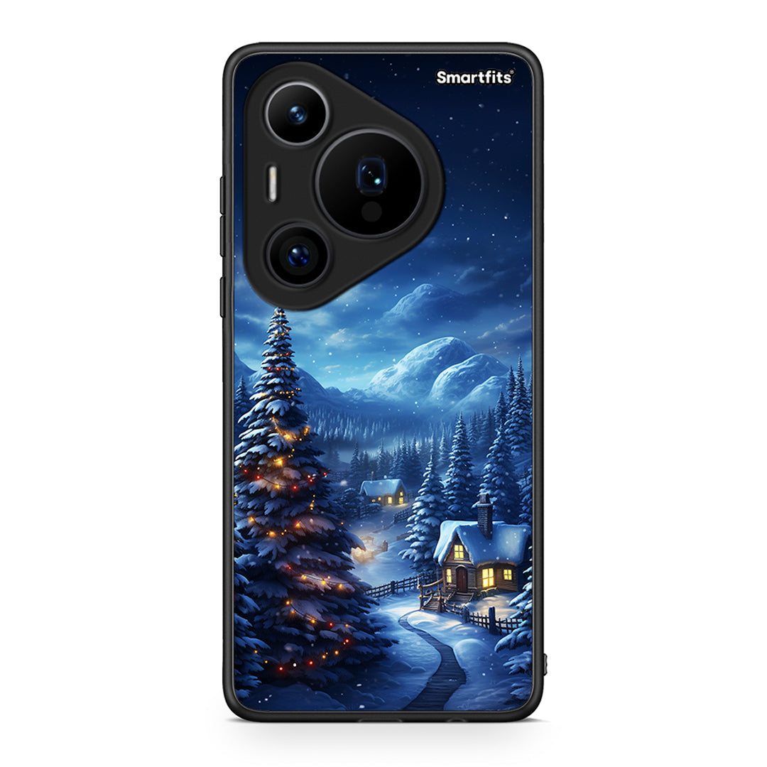Huawei Pura 70 Pro / 70 Pro+ Christmas Scenery θήκη από τη Smartfits με σχέδιο στο πίσω μέρος και μαύρο περίβλημα | Smartphone case with colorful back and black bezels by Smartfits