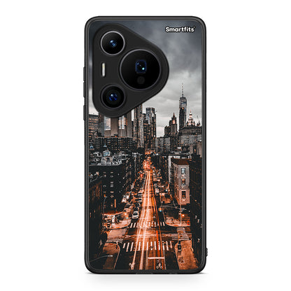 Huawei Pura 70 Pro / 70 Pro+ City Lights θήκη από τη Smartfits με σχέδιο στο πίσω μέρος και μαύρο περίβλημα | Smartphone case with colorful back and black bezels by Smartfits
