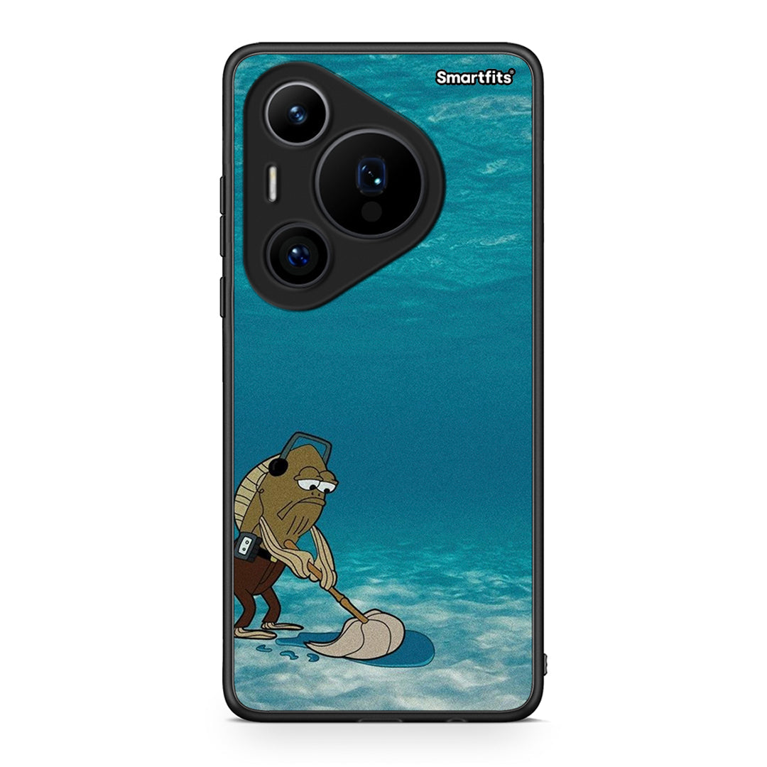 Huawei Pura 70 Pro / 70 Pro+ Clean The Ocean Θήκη από τη Smartfits με σχέδιο στο πίσω μέρος και μαύρο περίβλημα | Smartphone case with colorful back and black bezels by Smartfits