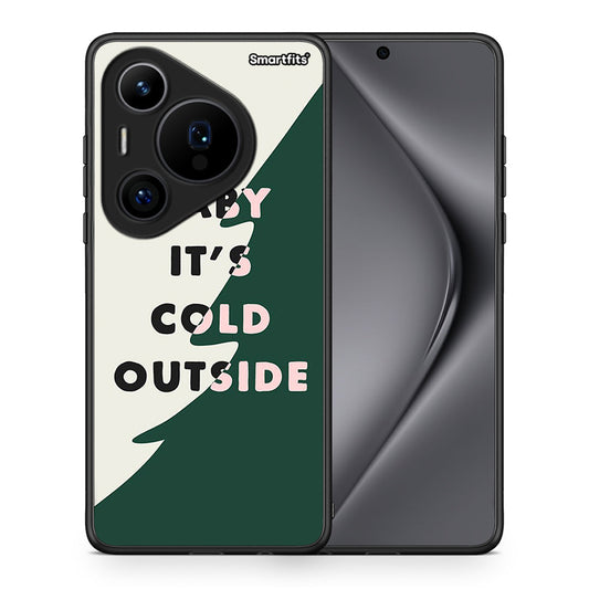 Θήκη Huawei Pura 70 Pro / 70 Pro+ Cold Outside από τη Smartfits με σχέδιο στο πίσω μέρος και μαύρο περίβλημα | Huawei Pura 70 Pro / 70 Pro+ Cold Outside case with colorful back and black bezels