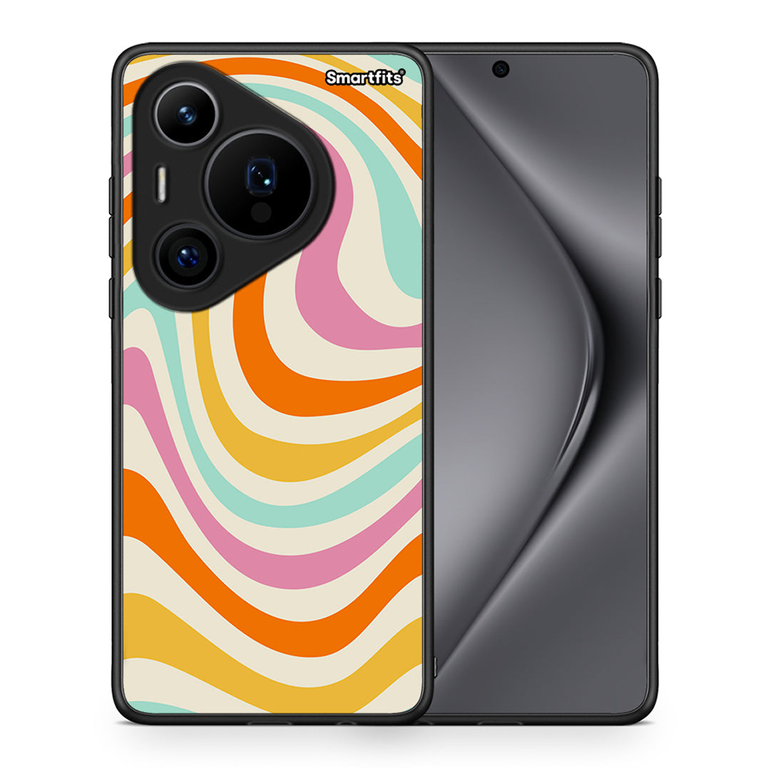 Θήκη Huawei Pura 70 Pro / 70 Pro+ Colourful Waves από τη Smartfits με σχέδιο στο πίσω μέρος και μαύρο περίβλημα | Huawei Pura 70 Pro / 70 Pro+ Colourful Waves case with colorful back and black bezels