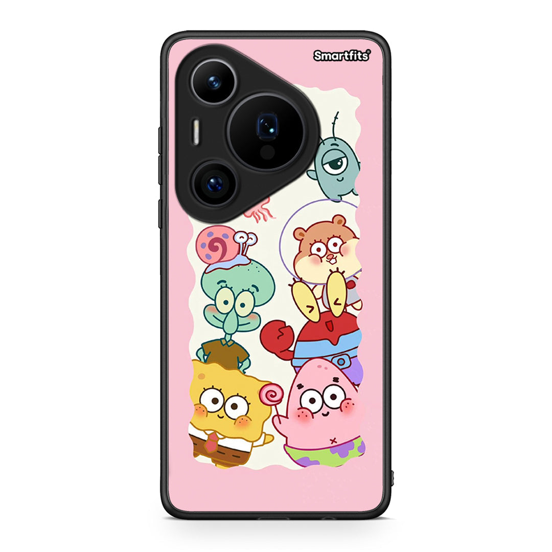 Huawei Pura 70 Pro / 70 Pro+ Cute Companion θήκη από τη Smartfits με σχέδιο στο πίσω μέρος και μαύρο περίβλημα | Smartphone case with colorful back and black bezels by Smartfits