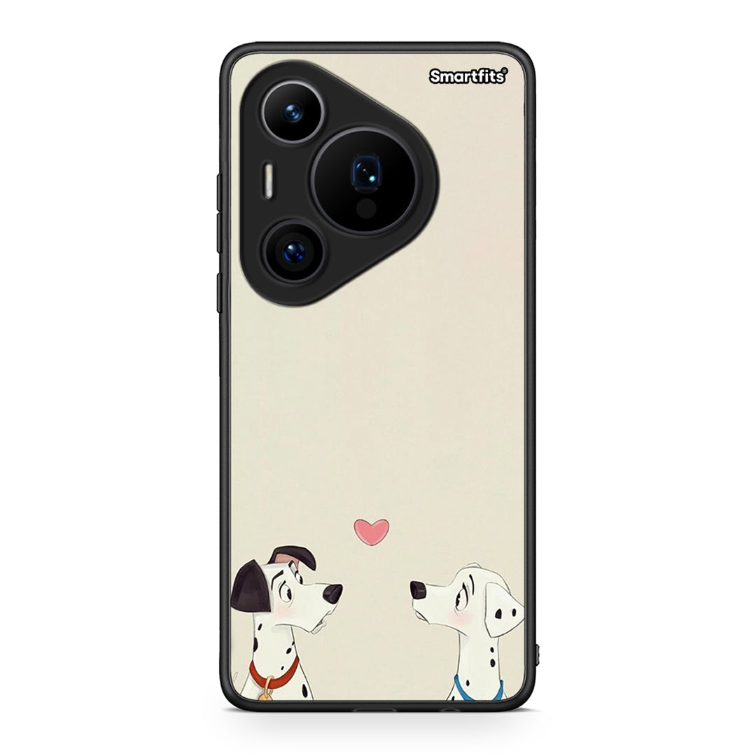Huawei Pura 70 Pro / 70 Pro+ Dalmatians Love θήκη από τη Smartfits με σχέδιο στο πίσω μέρος και μαύρο περίβλημα | Smartphone case with colorful back and black bezels by Smartfits