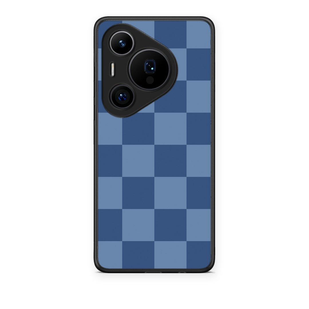 Θήκη Huawei Pura 70 Pro / 70 Pro+ Denim Blue Checkerboard από τη Smartfits με σχέδιο στο πίσω μέρος και μαύρο περίβλημα | Huawei Pura 70 Pro / 70 Pro+ Denim Blue Checkerboard case with colorful back and black bezels