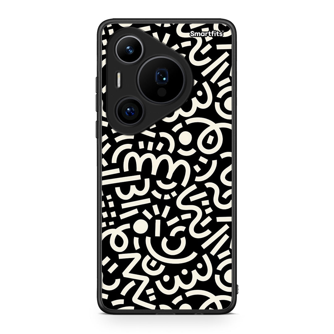 Huawei Pura 70 Pro / 70 Pro+ Doodle Art Θήκη από τη Smartfits με σχέδιο στο πίσω μέρος και μαύρο περίβλημα | Smartphone case with colorful back and black bezels by Smartfits