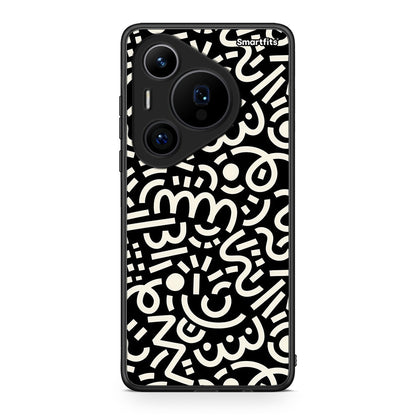 Huawei Pura 70 Pro / 70 Pro+ Doodle Art Θήκη από τη Smartfits με σχέδιο στο πίσω μέρος και μαύρο περίβλημα | Smartphone case with colorful back and black bezels by Smartfits