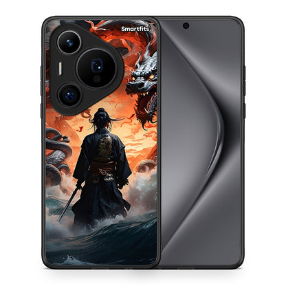 Θήκη Huawei Pura 70 Pro / 70 Pro+ Dragons Fight από τη Smartfits με σχέδιο στο πίσω μέρος και μαύρο περίβλημα | Huawei Pura 70 Pro / 70 Pro+ Dragons Fight case with colorful back and black bezels