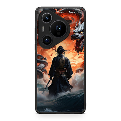 Huawei Pura 70 Pro / 70 Pro+ Dragons Fight θήκη από τη Smartfits με σχέδιο στο πίσω μέρος και μαύρο περίβλημα | Smartphone case with colorful back and black bezels by Smartfits