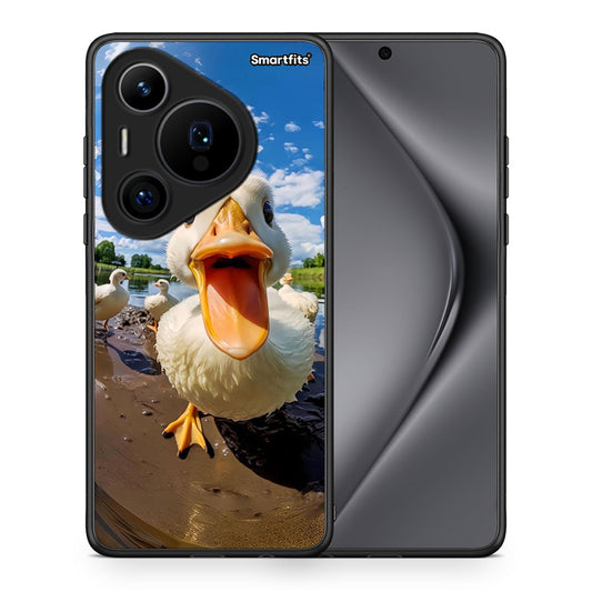 Θήκη Huawei Pura 70 Pro / 70 Pro+ Duck Face από τη Smartfits με σχέδιο στο πίσω μέρος και μαύρο περίβλημα | Huawei Pura 70 Pro / 70 Pro+ Duck Face case with colorful back and black bezels