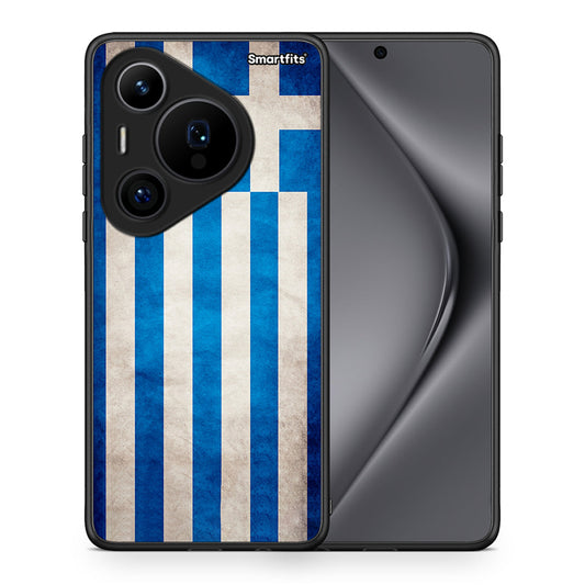 Θήκη Huawei Pura 70 Pro / 70 Pro+ Greek Flag από τη Smartfits με σχέδιο στο πίσω μέρος και μαύρο περίβλημα | Huawei Pura 70 Pro / 70 Pro+ Greek Flag case with colorful back and black bezels