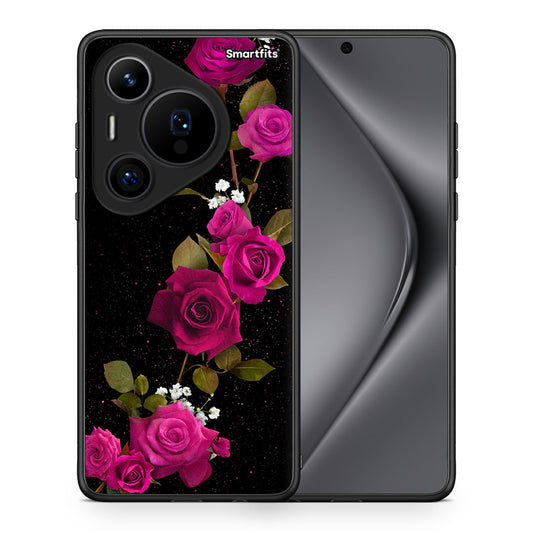 Θήκη Huawei Pura 70 Pro / 70 Pro+ Red Roses Flower από τη Smartfits με σχέδιο στο πίσω μέρος και μαύρο περίβλημα | Huawei Pura 70 Pro / 70 Pro+ Red Roses Flower case with colorful back and black bezels