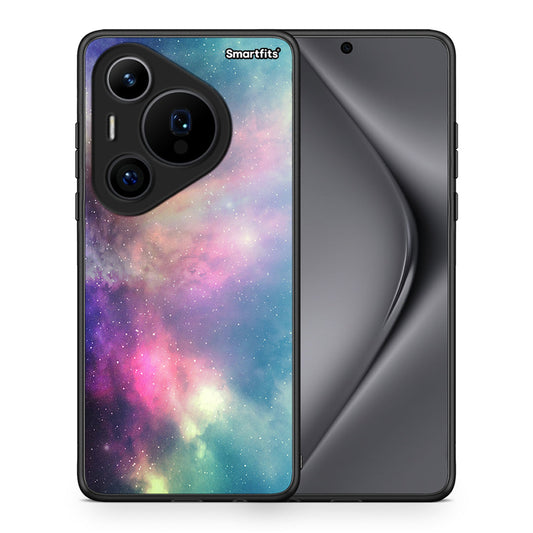 Θήκη Huawei Pura 70 Pro / 70 Pro+ Rainbow Galaxy από τη Smartfits με σχέδιο στο πίσω μέρος και μαύρο περίβλημα | Huawei Pura 70 Pro / 70 Pro+ Rainbow Galaxy case with colorful back and black bezels