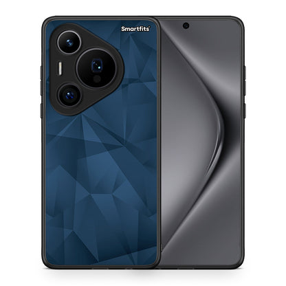 Θήκη Huawei Pura 70 Pro / 70 Pro+ Blue Abstract Geometric από τη Smartfits με σχέδιο στο πίσω μέρος και μαύρο περίβλημα | Huawei Pura 70 Pro / 70 Pro+ Blue Abstract Geometric case with colorful back and black bezels