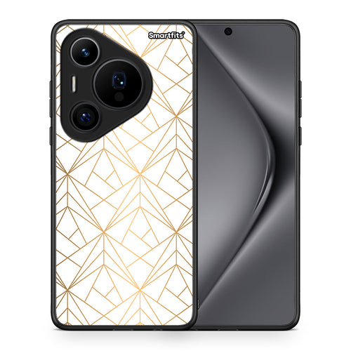 Θήκη Huawei Pura 70 Pro / 70 Pro+ Luxury White Geometric από τη Smartfits με σχέδιο στο πίσω μέρος και μαύρο περίβλημα | Huawei Pura 70 Pro / 70 Pro+ Luxury White Geometric case with colorful back and black bezels