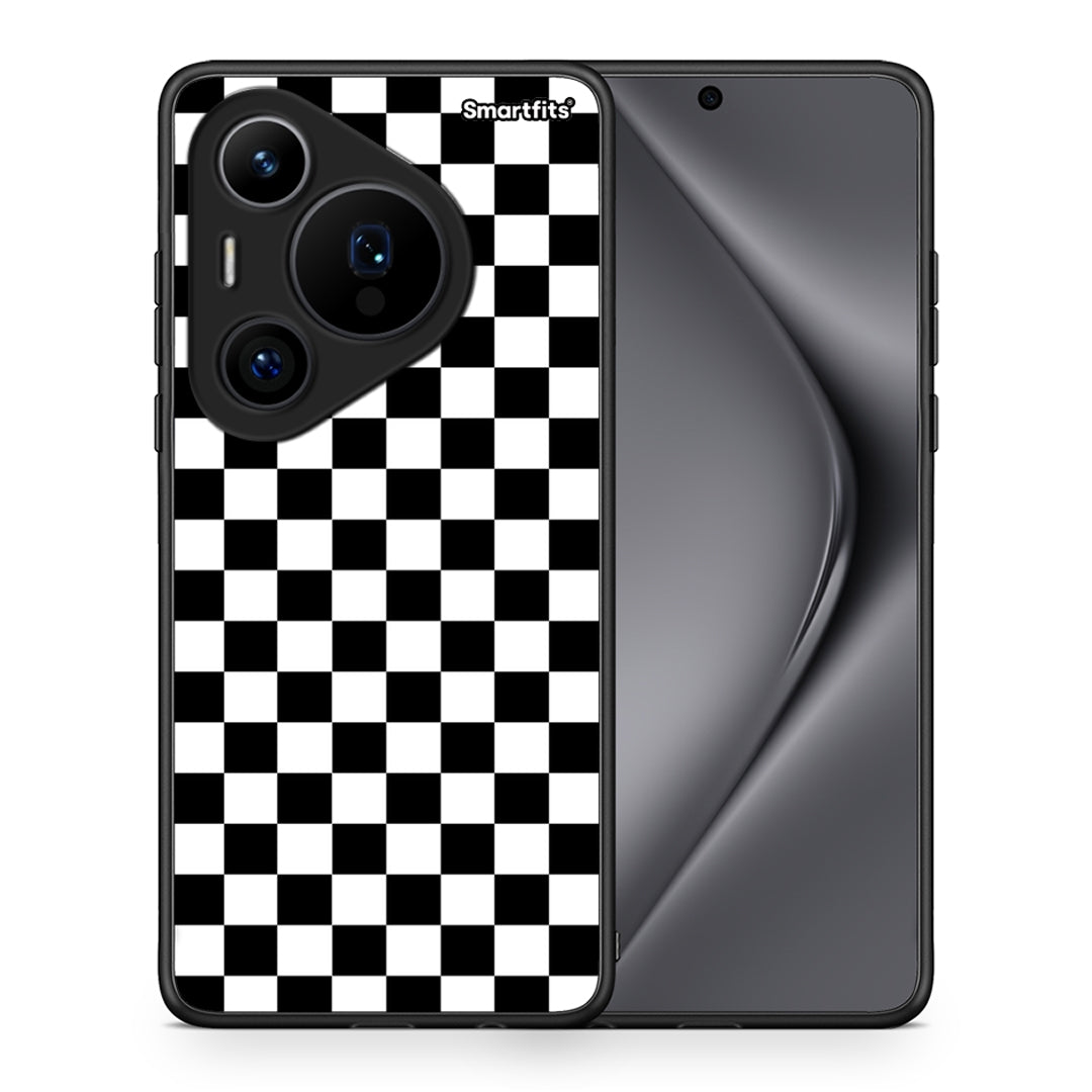 Θήκη Huawei Pura 70 Pro / 70 Pro+ Squares Geometric από τη Smartfits με σχέδιο στο πίσω μέρος και μαύρο περίβλημα | Huawei Pura 70 Pro / 70 Pro+ Squares Geometric case with colorful back and black bezels