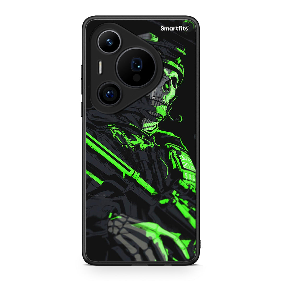 Huawei Pura 70 Pro / 70 Pro+ Green Soldier Θήκη Αγίου Βαλεντίνου από τη Smartfits με σχέδιο στο πίσω μέρος και μαύρο περίβλημα | Smartphone case with colorful back and black bezels by Smartfits