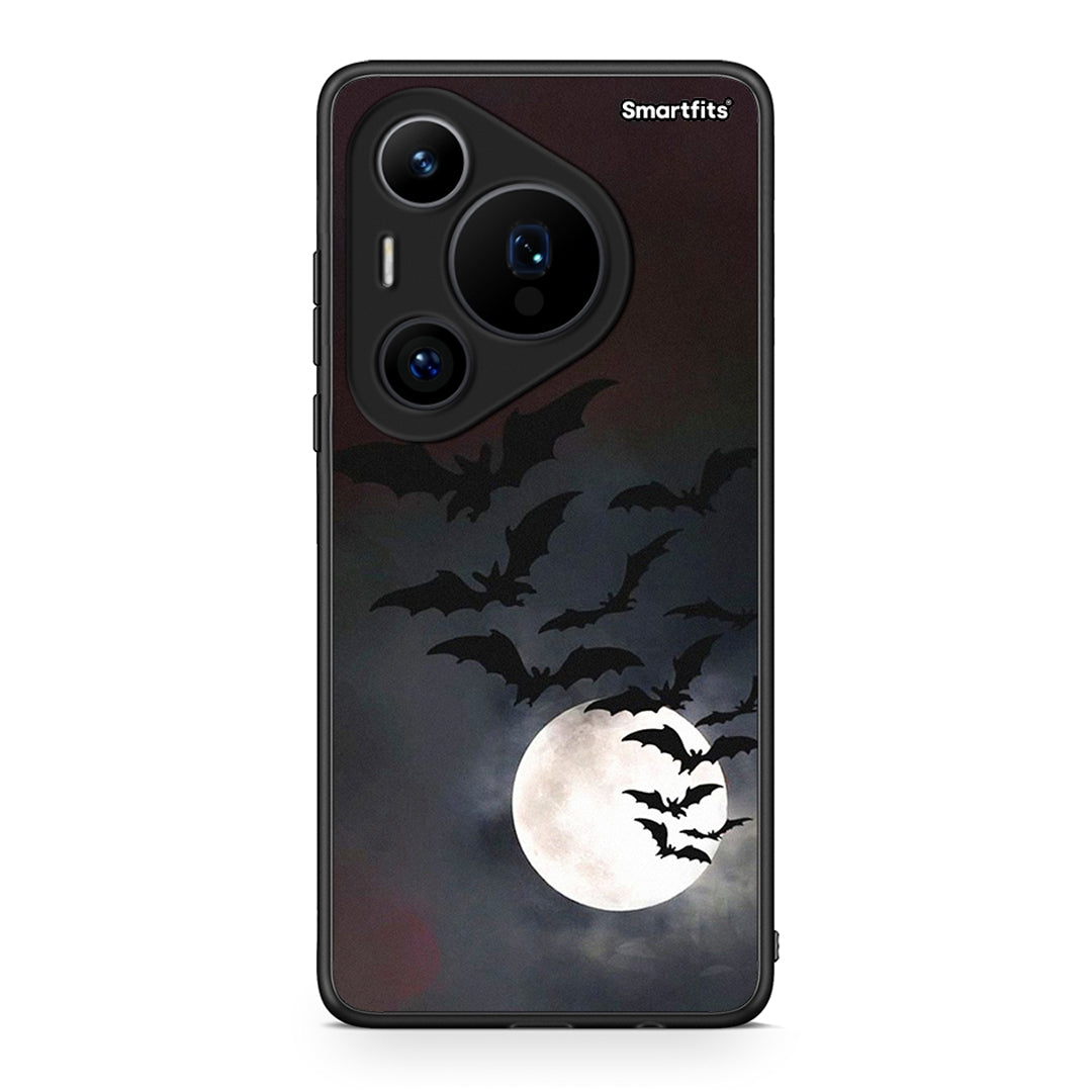 Huawei Pura 70 Pro / 70 Pro+ Halloween Bat Night Θήκη από τη Smartfits με σχέδιο στο πίσω μέρος και μαύρο περίβλημα | Smartphone case with colorful back and black bezels by Smartfits