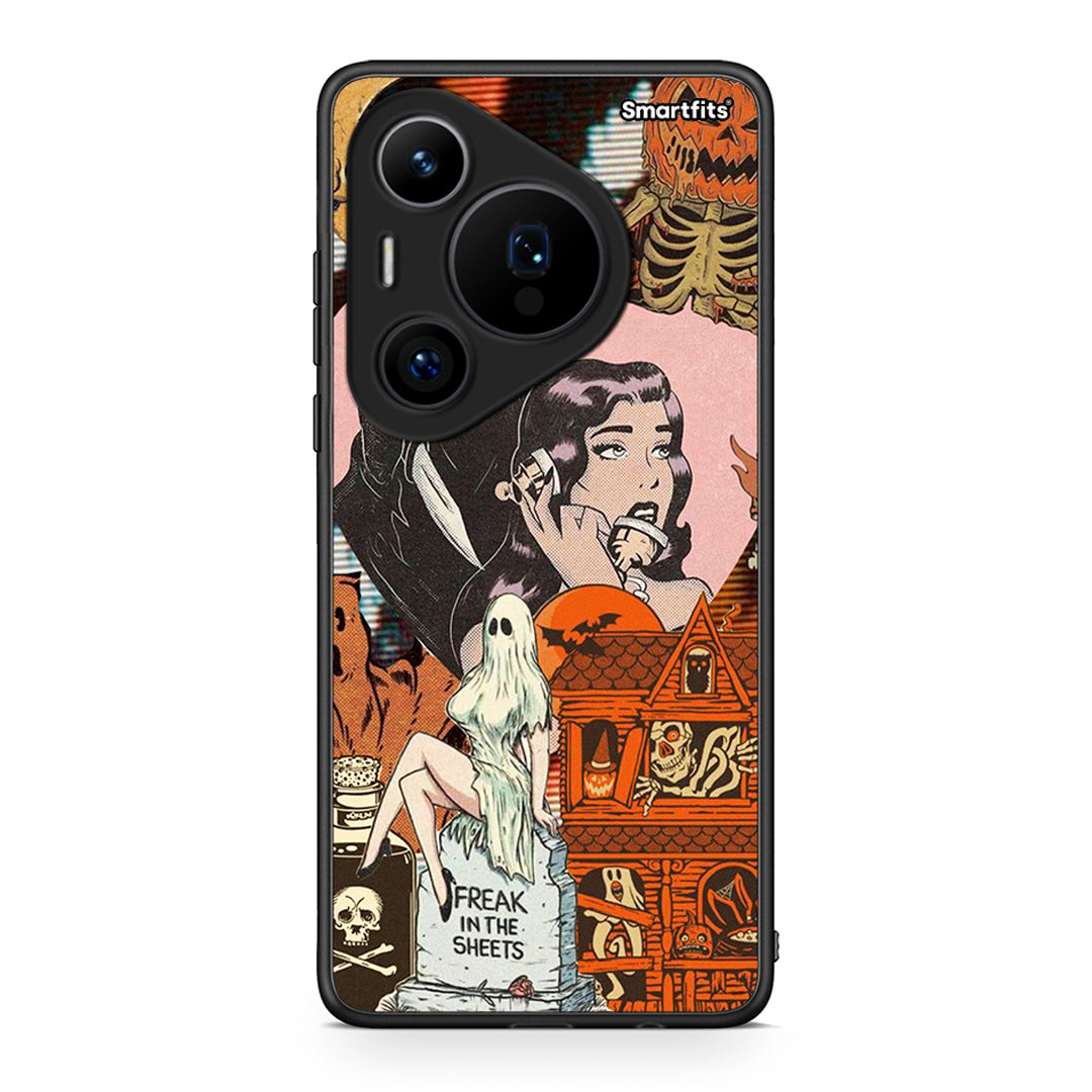 Huawei Pura 70 Pro / 70 Pro+ Halloween Collage Θήκη από τη Smartfits με σχέδιο στο πίσω μέρος και μαύρο περίβλημα | Smartphone case with colorful back and black bezels by Smartfits