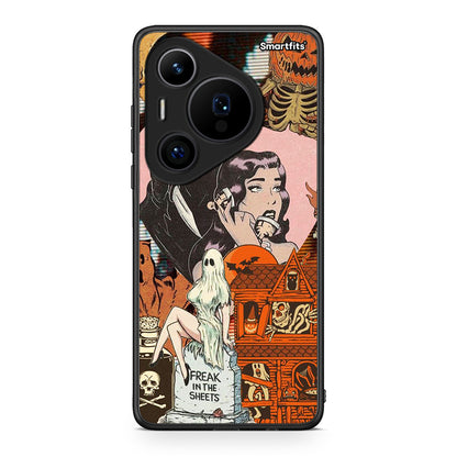Huawei Pura 70 Pro / 70 Pro+ Halloween Collage Θήκη από τη Smartfits με σχέδιο στο πίσω μέρος και μαύρο περίβλημα | Smartphone case with colorful back and black bezels by Smartfits