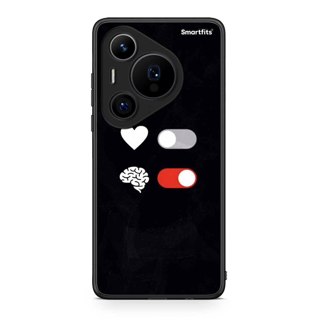 Huawei Pura 70 Pro / 70 Pro+ Heart Vs Brain Θήκη Αγίου Βαλεντίνου από τη Smartfits με σχέδιο στο πίσω μέρος και μαύρο περίβλημα | Smartphone case with colorful back and black bezels by Smartfits