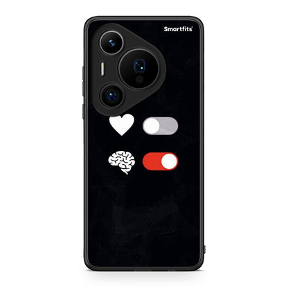 Huawei Pura 70 Pro / 70 Pro+ Heart Vs Brain Θήκη Αγίου Βαλεντίνου από τη Smartfits με σχέδιο στο πίσω μέρος και μαύρο περίβλημα | Smartphone case with colorful back and black bezels by Smartfits