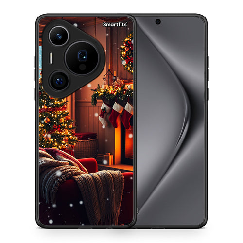 Θήκη Huawei Pura 70 Pro / 70 Pro+ Home For Christmas από τη Smartfits με σχέδιο στο πίσω μέρος και μαύρο περίβλημα | Huawei Pura 70 Pro / 70 Pro+ Home For Christmas case with colorful back and black bezels