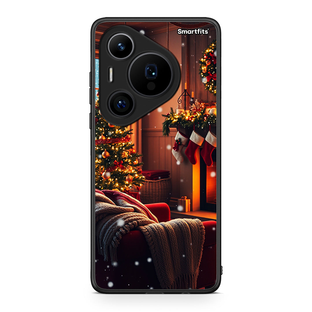 Huawei Pura 70 Pro / 70 Pro+ Home For Christmas θήκη από τη Smartfits με σχέδιο στο πίσω μέρος και μαύρο περίβλημα | Smartphone case with colorful back and black bezels by Smartfits