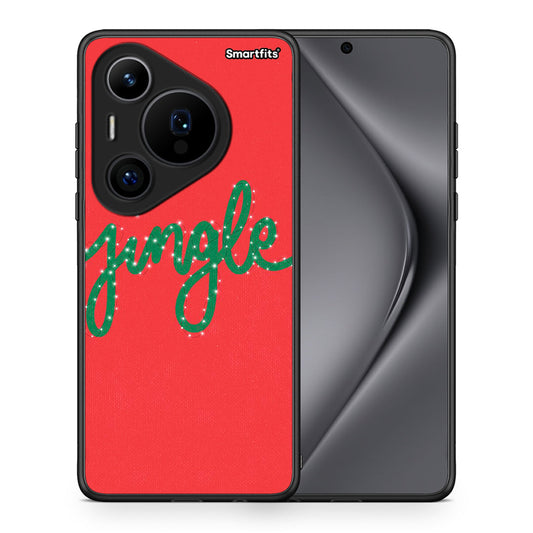 Θήκη Huawei Pura 70 Pro / 70 Pro+ Jingle Xmas από τη Smartfits με σχέδιο στο πίσω μέρος και μαύρο περίβλημα | Huawei Pura 70 Pro / 70 Pro+ Jingle Xmas case with colorful back and black bezels