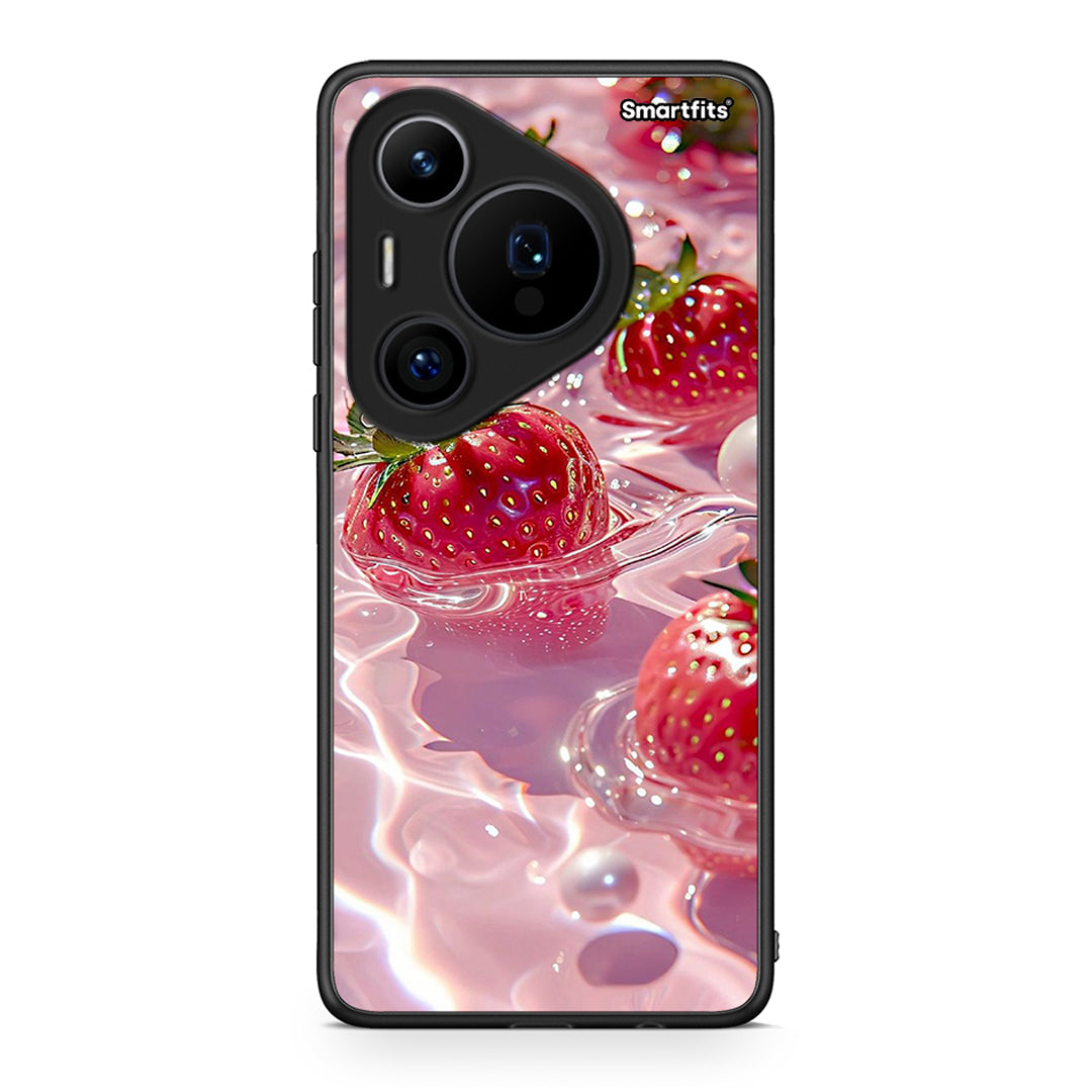 Huawei Pura 70 Pro / 70 Pro+ Juicy Strawberries θήκη από τη Smartfits με σχέδιο στο πίσω μέρος και μαύρο περίβλημα | Smartphone case with colorful back and black bezels by Smartfits
