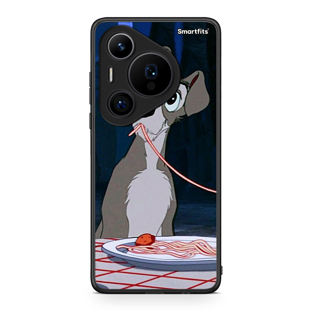 Huawei Pura 70 Pro / 70 Pro+ Lady And Tramp 1 Θήκη Αγίου Βαλεντίνου από τη Smartfits με σχέδιο στο πίσω μέρος και μαύρο περίβλημα | Smartphone case with colorful back and black bezels by Smartfits