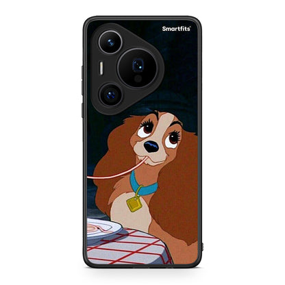 Huawei Pura 70 Pro / 70 Pro+ Lady And Tramp 2 Θήκη Αγίου Βαλεντίνου από τη Smartfits με σχέδιο στο πίσω μέρος και μαύρο περίβλημα | Smartphone case with colorful back and black bezels by Smartfits