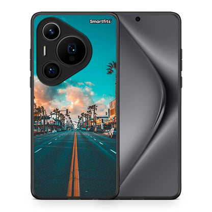 Θήκη Huawei Pura 70 Pro / 70 Pro+ City Landscape από τη Smartfits με σχέδιο στο πίσω μέρος και μαύρο περίβλημα | Huawei Pura 70 Pro / 70 Pro+ City Landscape case with colorful back and black bezels