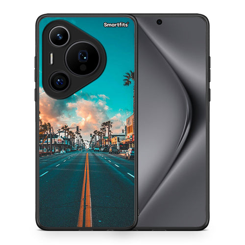 Θήκη Huawei Pura 70 Pro / 70 Pro+ City Landscape από τη Smartfits με σχέδιο στο πίσω μέρος και μαύρο περίβλημα | Huawei Pura 70 Pro / 70 Pro+ City Landscape case with colorful back and black bezels