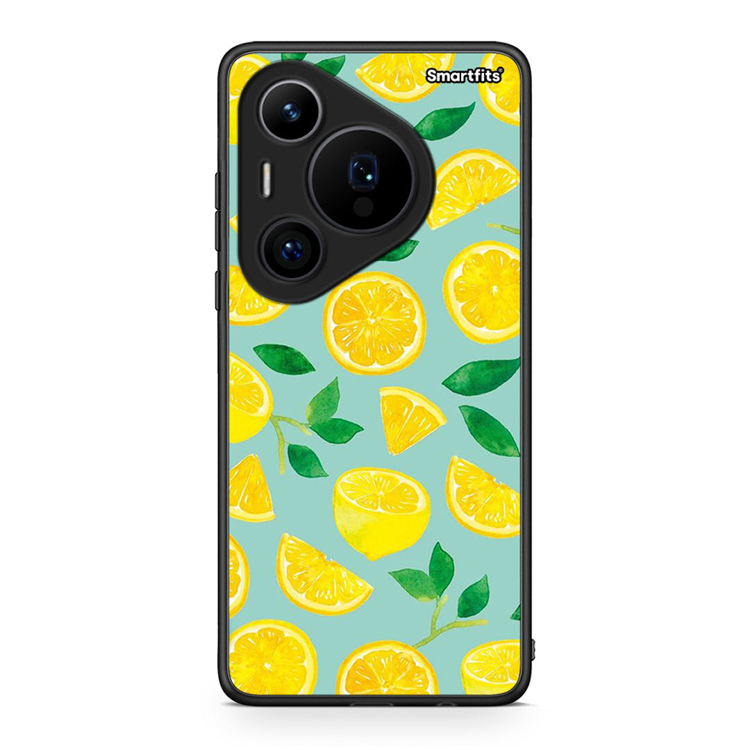 Huawei Pura 70 Pro / 70 Pro+ Lemons θήκη από τη Smartfits με σχέδιο στο πίσω μέρος και μαύρο περίβλημα | Smartphone case with colorful back and black bezels by Smartfits