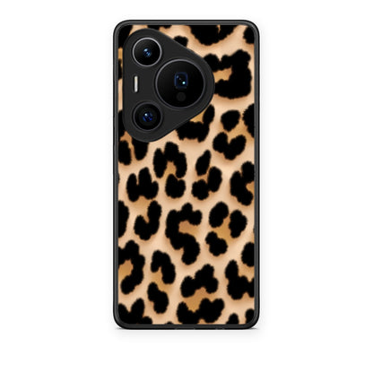 Θήκη Huawei Pura 70 Pro / 70 Pro+ Leopard Print Tan Large από τη Smartfits με σχέδιο στο πίσω μέρος και μαύρο περίβλημα | Huawei Pura 70 Pro / 70 Pro+ Leopard Print Tan Large case with colorful back and black bezels