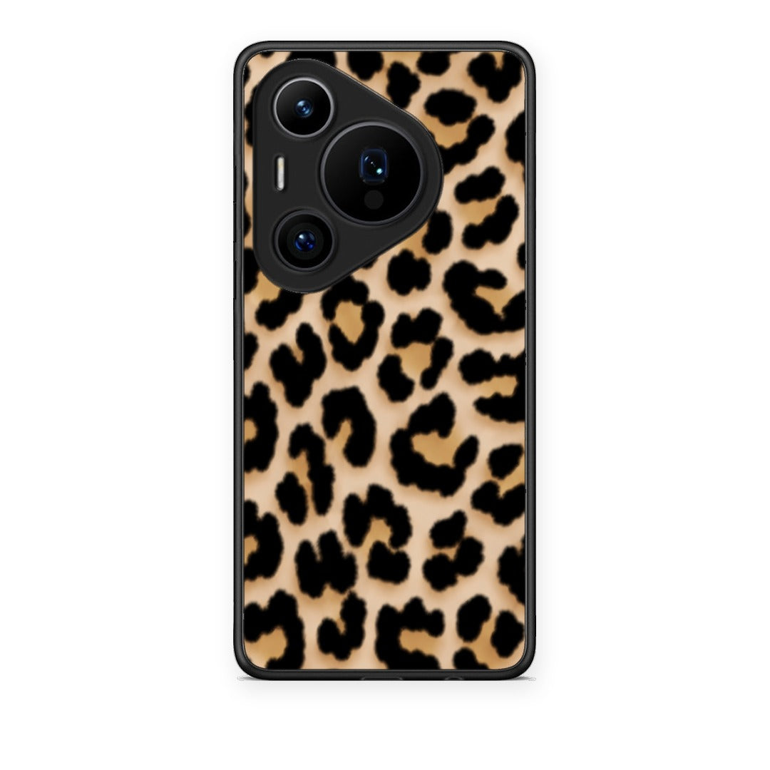 Θήκη Huawei Pura 70 Pro / 70 Pro+ Leopard Print Tan Small από τη Smartfits με σχέδιο στο πίσω μέρος και μαύρο περίβλημα | Huawei Pura 70 Pro / 70 Pro+ Leopard Print Tan Small case with colorful back and black bezels