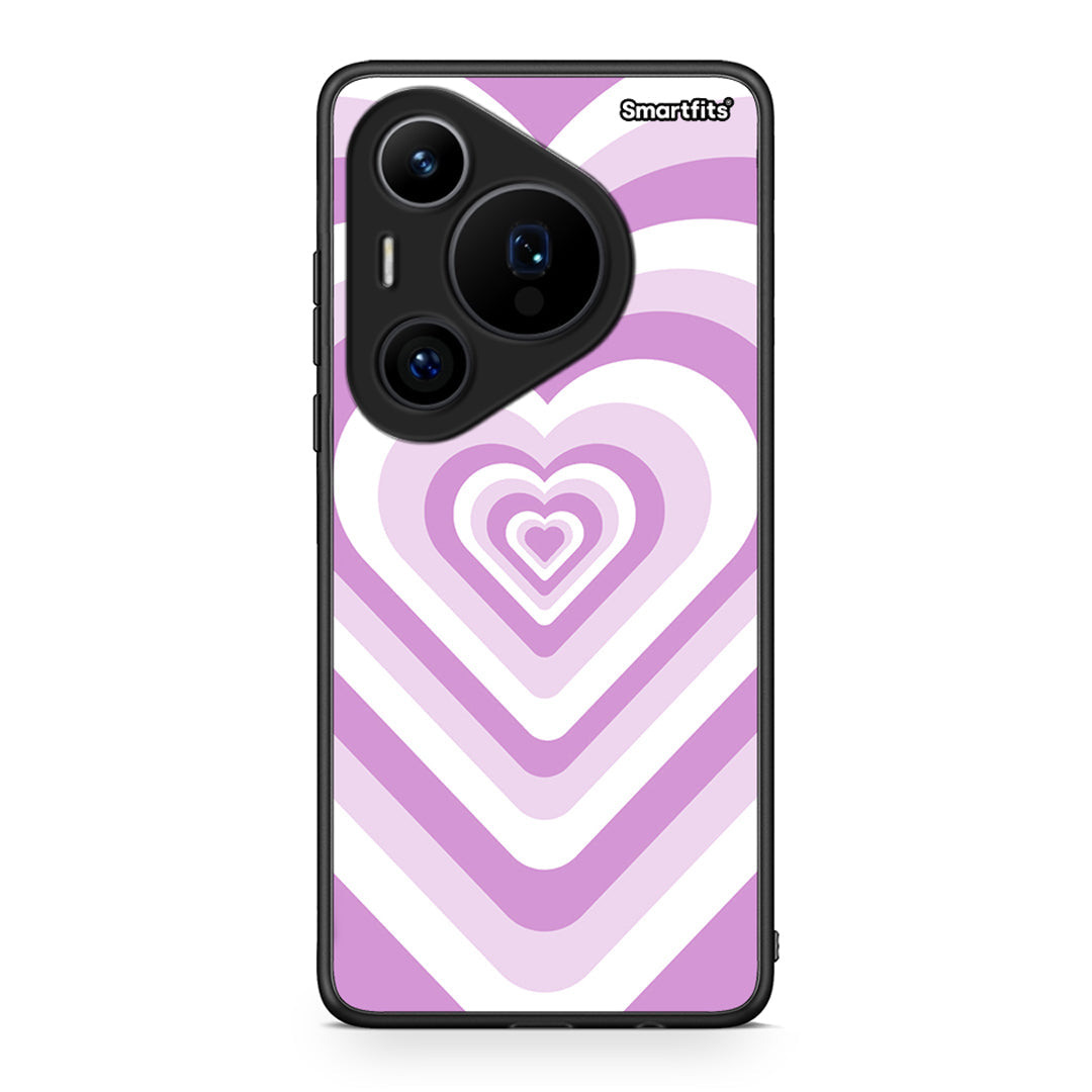 Huawei Pura 70 Pro / 70 Pro+ Lilac Hearts θήκη από τη Smartfits με σχέδιο στο πίσω μέρος και μαύρο περίβλημα | Smartphone case with colorful back and black bezels by Smartfits