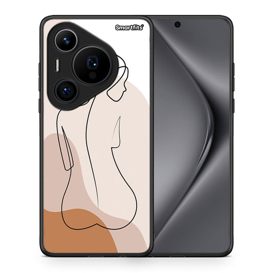 Θήκη Huawei Pura 70 Pro / 70 Pro+ LineArt Woman από τη Smartfits με σχέδιο στο πίσω μέρος και μαύρο περίβλημα | Huawei Pura 70 Pro / 70 Pro+ LineArt Woman case with colorful back and black bezels