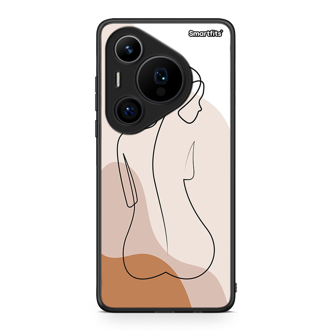 Huawei Pura 70 Pro / 70 Pro+ LineArt Woman θήκη από τη Smartfits με σχέδιο στο πίσω μέρος και μαύρο περίβλημα | Smartphone case with colorful back and black bezels by Smartfits