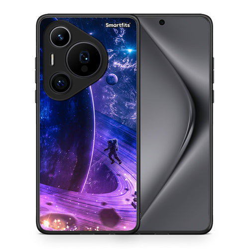 Θήκη Huawei Pura 70 Pro / 70 Pro+ Lost Astronaut από τη Smartfits με σχέδιο στο πίσω μέρος και μαύρο περίβλημα | Huawei Pura 70 Pro / 70 Pro+ Lost Astronaut case with colorful back and black bezels