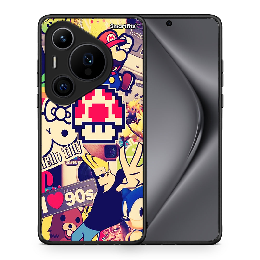 Θήκη Huawei Pura 70 Pro / 70 Pro+ Love The 90s από τη Smartfits με σχέδιο στο πίσω μέρος και μαύρο περίβλημα | Huawei Pura 70 Pro / 70 Pro+ Love The 90s case with colorful back and black bezels