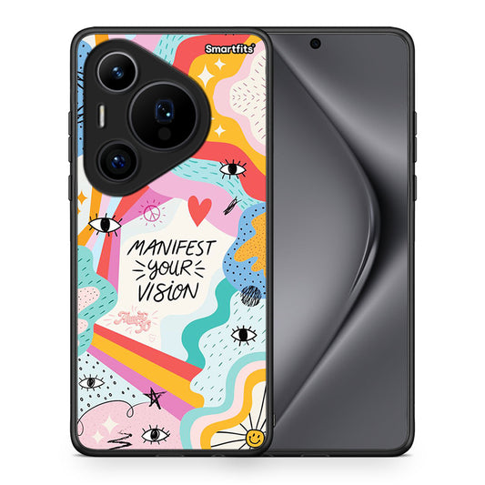 Θήκη Huawei Pura 70 Pro / 70 Pro+ Manifest Your Vision από τη Smartfits με σχέδιο στο πίσω μέρος και μαύρο περίβλημα | Huawei Pura 70 Pro / 70 Pro+ Manifest Your Vision case with colorful back and black bezels