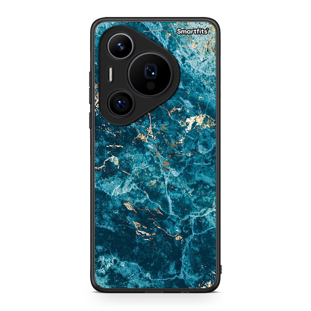 Huawei Pura 70 Pro / 70 Pro+ Marble Blue θήκη από τη Smartfits με σχέδιο στο πίσω μέρος και μαύρο περίβλημα | Smartphone case with colorful back and black bezels by Smartfits