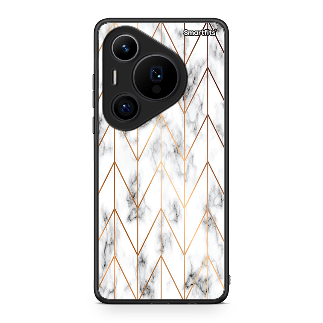 44 - Huawei Pura 70 Pro / 70 Pro+ Gold Geometric Marble case, cover, bumper