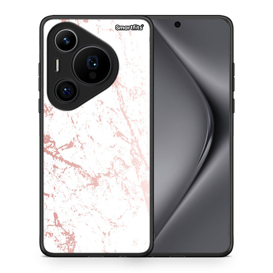 Θήκη Huawei Pura 70 Pro / 70 Pro+ Pink Splash Marble από τη Smartfits με σχέδιο στο πίσω μέρος και μαύρο περίβλημα | Huawei Pura 70 Pro / 70 Pro+ Pink Splash Marble case with colorful back and black bezels