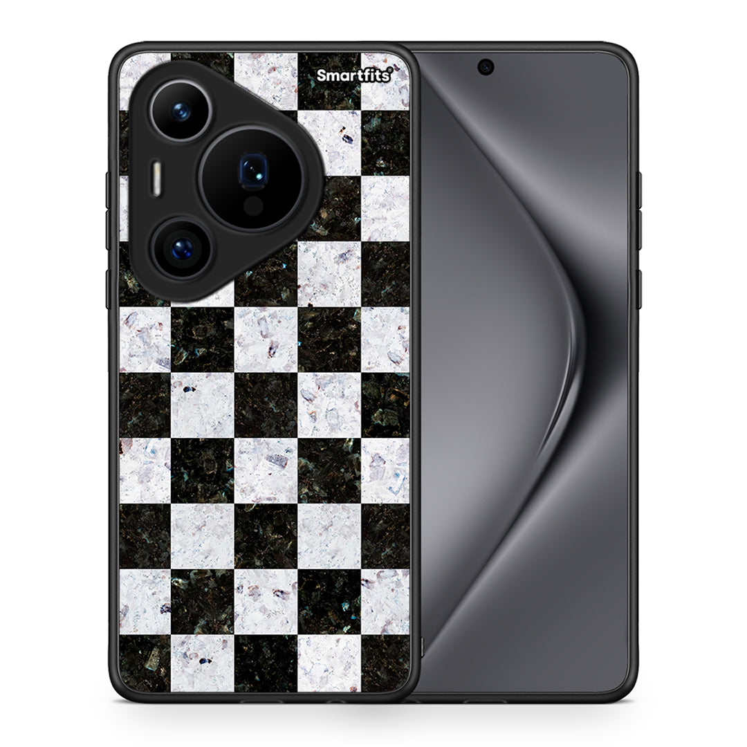 Θήκη Huawei Pura 70 Pro / 70 Pro+ Square Geometric Marble από τη Smartfits με σχέδιο στο πίσω μέρος και μαύρο περίβλημα | Huawei Pura 70 Pro / 70 Pro+ Square Geometric Marble case with colorful back and black bezels