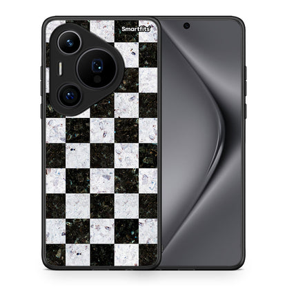 Θήκη Huawei Pura 70 Pro / 70 Pro+ Square Geometric Marble από τη Smartfits με σχέδιο στο πίσω μέρος και μαύρο περίβλημα | Huawei Pura 70 Pro / 70 Pro+ Square Geometric Marble case with colorful back and black bezels