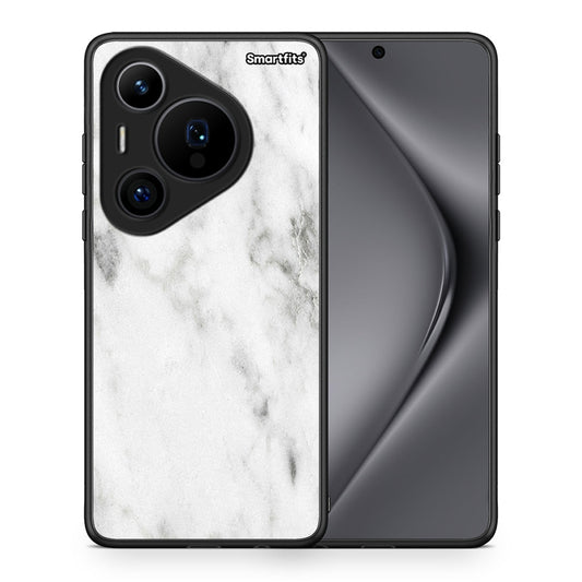 Θήκη Huawei Pura 70 Pro / 70 Pro+ White Marble από τη Smartfits με σχέδιο στο πίσω μέρος και μαύρο περίβλημα | Huawei Pura 70 Pro / 70 Pro+ White Marble case with colorful back and black bezels